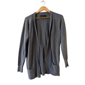 KERSH Essentials Women's Open Front Cardigan Sweater S Dark Gray Long Sleeve